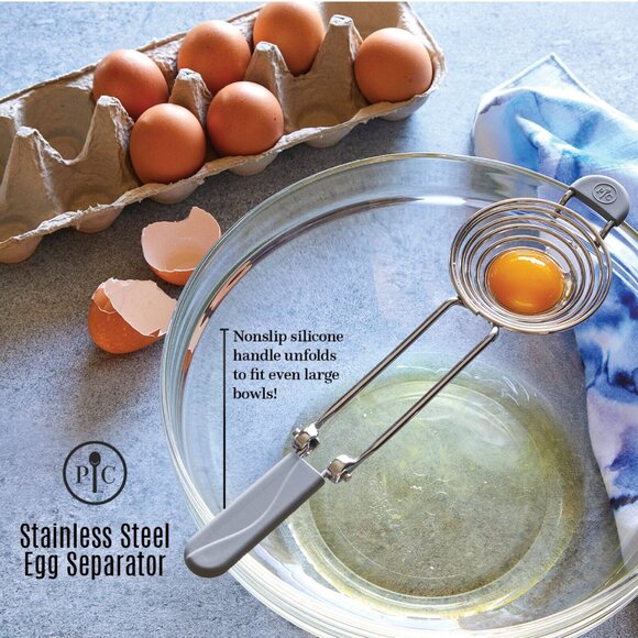 NIB~PAMPERED CHEF~Stainless Steel Folding Egg Separator - Picture 2 of 2